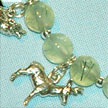 Prehnite Gemstones with Sterling Silver Totem Charms B009